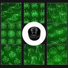 [Halloween Pattern] High Power Rechargeable Green Laser Pointer Flashlight: Powerful Green Laser Pen With Star Cap, Long-Range Laser Beam Pointer For Astronomy Demonstration, Outdoor Camping, Cat Toys, 8-In-1 Laser Patterns Including Romantic Love And Cute Cartoon Animal Halloween Designs