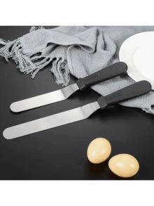 3pc Heavy-Duty Stainless Steel Cake Smoothing Spatula - 銀色 - 查看 4