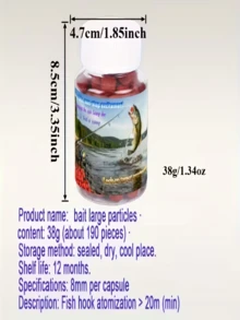 1 Frasco de Partículas de Isca de Pesca Vermelha - Isca de Pesca/Vara Manual/Atrativo para Vara de Pesca, Adequado para Baixo e Carpa como Isca Universal, Aditivo de Isca para Carpa-Prateada, Carpa-Capim e Brema, Isca Fácil de Usar, Isca Granulada, Isca de Longa Duração, Sem Necessidade de Abrir a Isca para Usar o Anzol, Trazendo Diversão de Pesca Explosiva, Isca de Carpa, Conjunto de Iscas de Pesca, Isca de Truta, Diversão de Pesca Explosiva - Suprimentos de Pesca - Vermelho - Visão 7