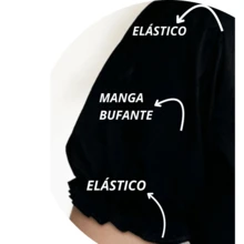 Women's Puff Sleeve Blouse With Front Print And Variations - Black Love - View 3