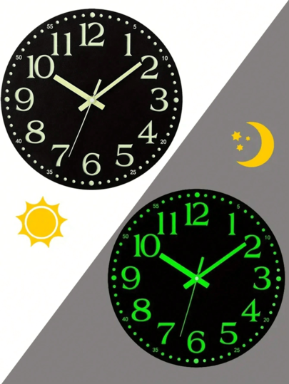 [Luminous Wand Clock, Silent 10 Inch 12 Luminous Klok AA Battery Not Included, 1pc Mute out Ticking, Numbers s, Flat Top Home Room view 3