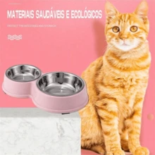 Double Stainless Steel Feeder And Waterer For Pet Dogs Or Cats With Non-Slip - Pink - View 5