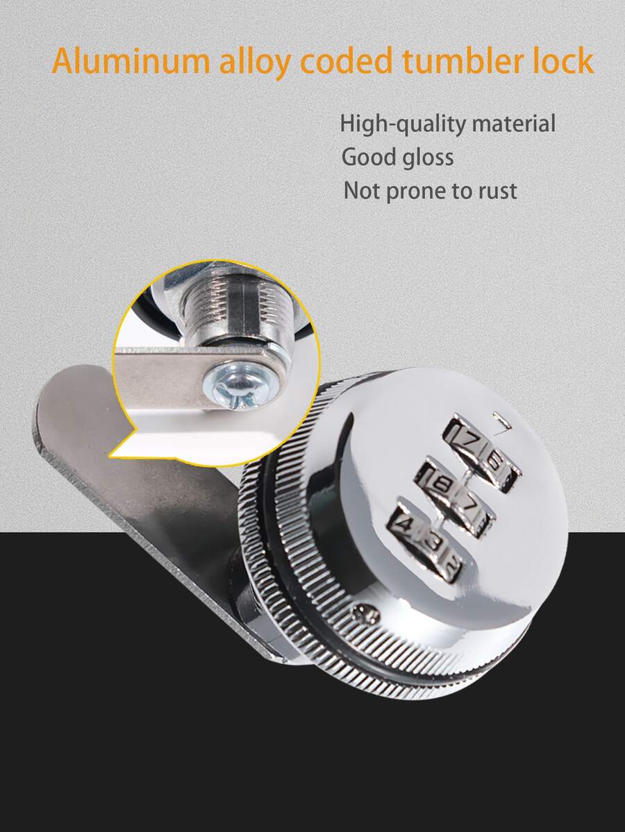 Candado de combinación de 3 dígitos de aleación de zinc - Acabado cepillado, de contraseña mecánica para gabinetes, buzones y puertas