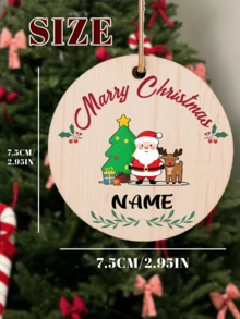 LICVIC Custom Name Christmas Ornament, Personalized Christmas Tree Decor, Customized Santa Reindeer Hanging Sign, Customizable Christmas Gift, Kids Gift - Style B - View 2