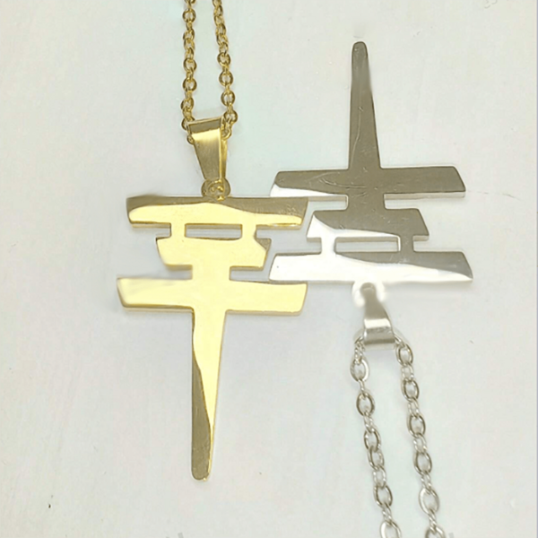 قلادة معلقة من الفولاذ المقاوم للصدأ بشكل رمز فندق طوكيو البسيط للنساء، قطعة واحدة