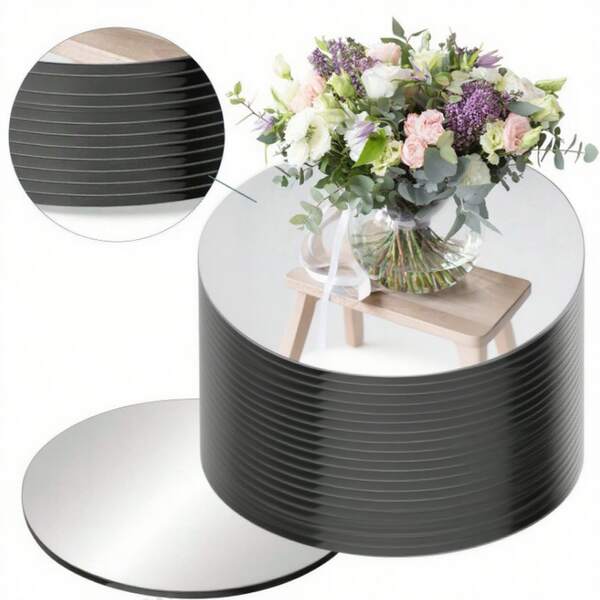 1 قطعة صينية مرآة زفاف بقطر 8/12 بوصة، حامل شمعة مرآة دائرية، مرآة دائرية من الأكريليك بدون زجاج، لوح مرآة لاصق، لديكور سطح الطاولة، ديكور الزفاف، حفلة الاستحمام، ملصق مرآة لاصق، ديكور جدران المنزل أو ديكور طاولة الزفاف، هدية عيد ميلاد، تخرج، ديكور، صينية متجر المجوهرات، ملصق، ملصق جداري، بلاط، حرفي، عودة إلى المدرسة، عيد الحب، ديكور عيد الميلاد، ديكور غرفة 2 مم، ديكور المطبخ ملصق جداري