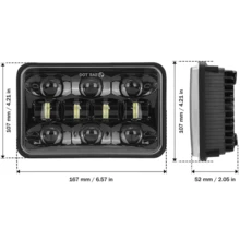 1个 AURUM BEAM 高/低光束日间行车灯 4X6 卡车大灯 5 英寸方形灯改装越野车灯 汽车 LED 大灯