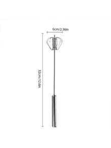 Stainless Steel Egg Whisk, Hand Push Rotary Whisk Blender, Versatile Milk Frother, Hand Push Mixer Stirrer For Blending, Whisking, Beating & Stirring (12in) - Bạc - Xem 4