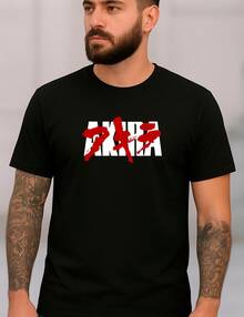 Akira T-Shirt Japanese Anime Manga Drawing Nostalgia Geek Style 100% Cotton Unisex Plus Size Fashion Street Casual Shirt Men Women Streat Streatwear Immediate Shipping - 黑色 - 查看 4