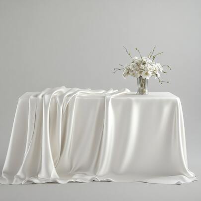 1Pc Rectangle Tablecloth Satin Table Cover For Mother's Day And Festive Decoration, Parties, Banquets,Camping,Picnics, Barbecues,Outdoor And Indoor Daily Use Tablecloth