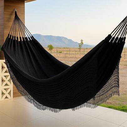 Rede de Dormir Estilo Rústico em Algodão Natural 4m x 1,5m – Super Confortável, Resistente e Ideal para Relaxar