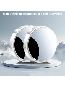 Espejo retrovisor del coche, espejo redondo pequeño (par), tipo de ventosa, espejo auxiliar de ángulo amplio de 360 grados, a prueba de lluvia, de alta definición, campo de visión amplio, reflectante, para cambio de carril mientras conduce, anti-arañazos y anti-colisión