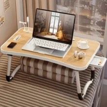 Injection Moulded Folding Table With Cup Holder Ergonomic Lap Desk With Storage Drawer & Cup Holder, Foldable Laptop Bed Table For Home Office, Gaming, Writing, Breakfast - Lightweight, Portable Folding Lap Desk, 23 Inch Portable Wood White Laptop Bed Desk Lap Desk With Cup Holder, For Working Reading Writing, Eating, Watching Movies For Bed Sofa Couch Floor Laptop Stand For Bed ,Portable Lap Desk,23.8"*15.8"*10" Foldable Lap Desk Laptop Stand Bed Desk Table Tray, Breakfast Serving Tray, Portable & Lightweight Mini Table, Lap Tablet Desk For Sofa Couch Floor - White  Slendor Lap Desk With Tablet Slot, Foldable Laptop Table With Storage Drawer,Portable Bed Desk For Laptop, Computer Tray With Cup Holder Notebook Stand Reading Holder For Couch Floor, White Maple - Maple - Xem 2