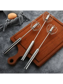 Stainless Steel Egg Whisk, Hand Push Rotary Whisk Blender, Versatile Milk Frother, Hand Push Mixer Stirrer For Blending, Whisking, Beating & Stirring (12in) - Bạc - Xem 6