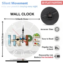 ​​Custom Wall Clock - Interchangeable Black & White Hands, 2D Flat Painting Design For Kids Room, Nursery, Office Decor (12 Inch Round)​