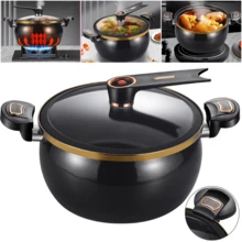 Lislark 7L Iron Micro Pressure Cooker Soup Pot Non-Stick Stock Pot Kitchenware With Lid - Black - View 1
