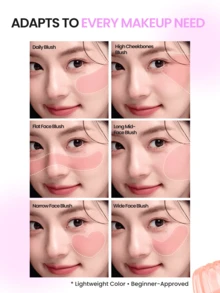 COLORKEY Luminous Blush, Powder Blush, Concealer Base, Soft Texture, Natural Makeup Effect, Long-Lasting, Lightweight, Smooth, Brand Cosmetic Product, Suitable For Women And Girls, Ideal For Autumn/Winter, Can Create Latte Makeup, Y2K Makeup, 90s Makeup, Cool Girl Makeup, Lip Makeup Matching, Bridal Makeup, Valentine's Day Gift - 04 Guava Rouge - 查看 3