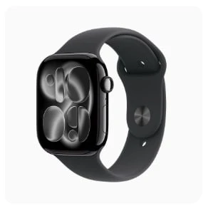 Caja negra brillante + reloj negro