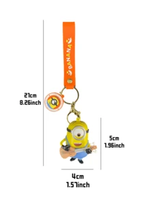 Minions Stuart Guitar Keychain Charm, Musical Minion, Guitar Detail, Bag & Key Decor, Desk Buddy, Gift For Music Lovers, Quirky Keychain, Alloy Chain, Kawaii Pop, Backpack Clip, Gift Ready, Limited Run, Minions Stuart Fan, Unique Gift, Pop Culture, Rock Vibes - Stuart Piano Model - View 10
