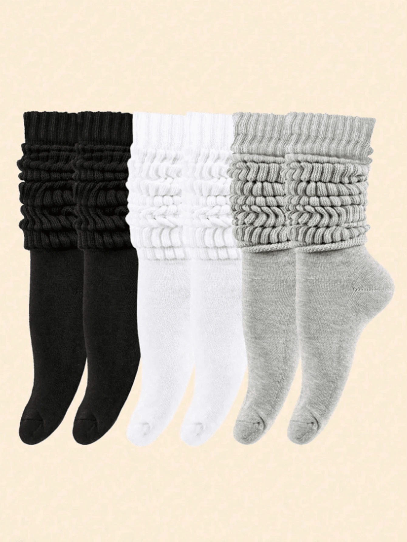 1/3 Pairs Men's And Women's Slouch Knit Mid-Calf Socks – Soft Compression Crew Socks For Fall & Winter Casual Wear Halloween & Christmas Xmas Gifts