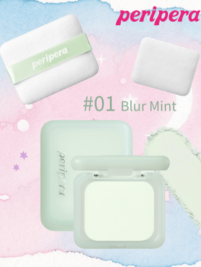 Peripera K-Beauty FILTER FIT BLUR PAKT PUDER, gepresster Gesichtspuder, Make-up Fixierpuder, leichte Abdeckung, glatte Textur, ölkontrollierend, Hautton aufhellend, Koreanisches Make-up