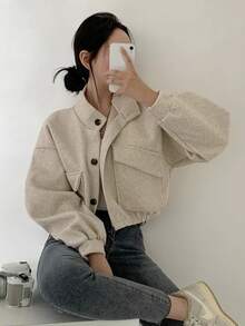 Women Coats - Apricot - View 5