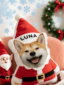 1PC Personalized Custom Santa Claus Pillow, Custom With Name And Head Photo, Cute Appearance, Soft Fabric, Full Of Christmas Atmosphere, Perfect Christmas Gift For Family And Friends - Multicolor - View 7