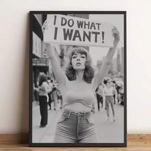 1Pc Unframed Retro 'it's A Woman's World' Canvas Posters, Black And White Wall Art, Aesthetic Room Decor, Artwork Wall Painting For Gift, Wall Picture For Living Room, Bedroom, Office, Dining Room, Corridor, Home And Dormitory Decoration