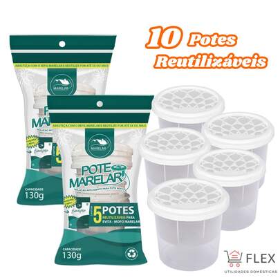10 Potes Reutilizáveis VAZIOS para montar seu próprio Antimofo absorve umidade - Desumidificador para Armários, Gavetas,  Evita Mofo, Fungos e Bactérias.