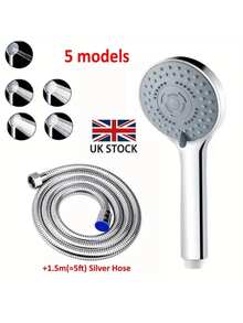 Adjustable 5-Mode Water-Saving Handheld Shower Sprayer - Portable Spa Showerhead For Bathroom Accessories - Silver - View 2