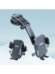 360° 旋转可折叠车载手机支架，带强力吸盘，通用仪表盘通风口支架，兼容 和 Android 手机，无阻塞充电端口，柔性硅胶材质，送给家人朋友的完美礼物，夏季旅行配件，兼容 、Android 手机，生日、家人、朋友的礼物，汽车配件 - 黑色 - 查看 4