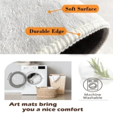 1 pezzo Zerbino con Babbo Natale e Renne, stile cartoni animati classico, in finta lana morbida, lavabile in lavatrice, facile da pulire, adatto per decorazioni natalizie in casa, utilizzabile per ingresso, soggiorno, camera da letto, cucina, bagno, corridoio, interno ed esterno, decorazioni natalizie/decorazioni per la casa