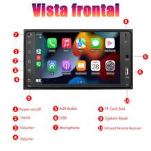 Auto Estéreo 2 Din Para Toyo ta 7 Pulgadas Pantalla Carplay Mirrorlink Bluetooth Cámara Fm - Negro - Ver 10