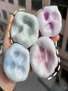 1 件减压球，柔软硅胶挤压玩具，办公桌配件，办公室减压器 - 彩色 - 查看 6