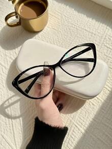 1pc Retro Cat Eye Glasses For Women - Timeless Retro Frame, Ideal For Reading, Computer Use & Decorative Accessory, Great For Everyday Wear | Back To School, Fall, Christmas - Black - View 6