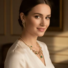 1 套/3 件高品质玫瑰花形耳环 + 项链首饰套装，适合女士，个性化设计首饰适合女性节日派对、礼物、搭配最好的朋友、毕业季（多种颜色可选） - 首飾套裝 - 查看 11