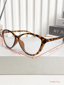 1pc/2pcs New Retro Fashion Lightweight Cat Eye Eyeglass Frames, Daily Casual Plain Glass Black Frame, Vintage Style  Plain    Casual    None - 黑色 - 查看 8