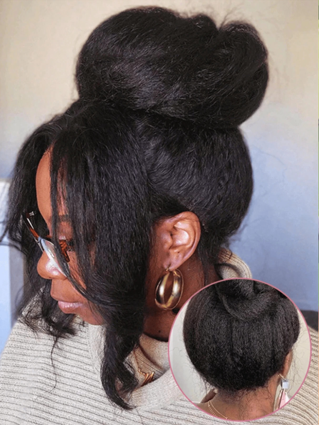 NATAN 4C Edges And Kinky Straight Hairline HD Transparent 13x4 Lace Frontal Human Hair Wig 13*4 Lace Front Wig With Pre-Plucked Baby Hair 180% Density Yaki Straight Lace Front Wig 8Inch-36 Inch - Natural & Black - View 1