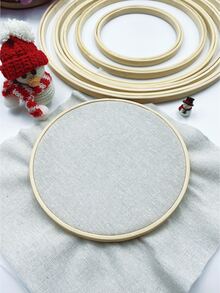 1 pièce Cadre de broderie en bambou double cerceau pour décoration d'Halloween, sans vis, 1 pièce de cadre de point de croix, matériau non réglable, fournitures de broderie artisanale. Disponible en plusieurs tailles - 13 cm/17 cm/20 cm/23 cm/26 cm/30 cm