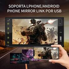 Auto Estéreo 2 Din Para Toyo ta 7 Pulgadas Pantalla Carplay Mirrorlink Bluetooth Cámara Fm - Negro - Ver 3