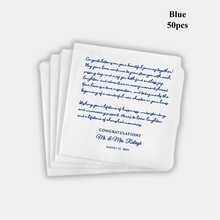 50/100/200/500 Pcs Custom Napkins, Personalized Handwritting Napkins For Birthday Party And Wedding Anniversary, Cocktail Napkins Disposable Beverage Dessert Napkins For Table Decorations Engagement Party, Suaitable For Wedding Banquet, Custom Love Note Handwriting Napkins - White - View 7
