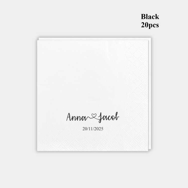 20-500pcs Custom Cocktail Napkins, 3-Ply Personalized Paper Napkins For Birthday, Bridal Shower, Bachelorette, Engagement Party, Suitable For Couple, Lovers, Romantic Decor, Disposable Beverage/Dessert Napkins For Wedding Table Decorations, Personalized Wedding Napkins, Christmas Decor - White - View 25