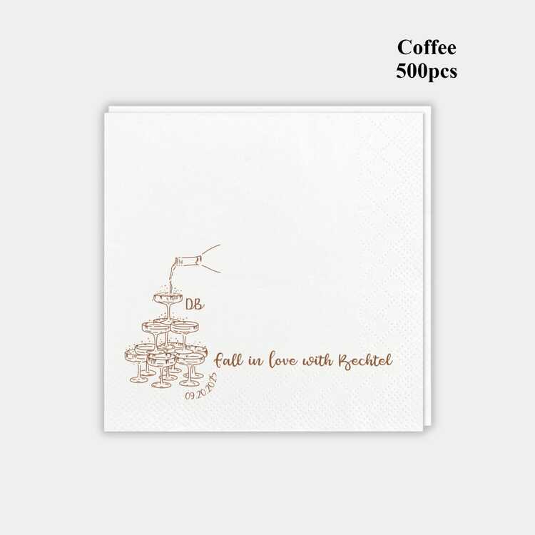 20-500pcs Custom Cocktail Napkins, 3-Ply Personalized Paper Napkins For Birthday, Bridal Shower, Bachelorette, Engagement Party, Suitable For Couple, Lovers, Romantic Decor, Disposable Beverage/Dessert Napkins For Wedding Table Decorations, Personalized Wedding Napkins, Christmas Decor - White - View 10