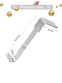 1个圣诞袜挂钩，防滑圣诞树装饰挂钩，金属挂钩，用于悬挂圣诞袜，适用于房间装饰、圣诞家居装饰、卧室装饰、圣诞礼物、婚礼生日装饰、家居装饰配件、冬季圣诞装饰、家居圣诞礼物、圣诞装饰