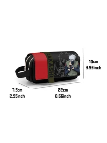 Estojo para caneta de anime Hatake Kakashi - Edição vermelha, porta-papelaria exclusivo e durável com fecho de zíper, ideal para escola, escritório ou viagens, presente perfeito para fãs de anime e estudantes