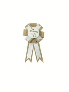 3 件套中性粗麻布准妈妈腰带准爸爸准妈妈别针婴儿送礼会装饰，乡村波西米亚风准妈妈腰带婴儿送礼会胸花别针套装适合孕妇妈妈礼物派对装饰 - 卡其色 - 查看 6