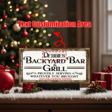 1 Piece Decorative Personalized Backyard Bar Sign, Wooden Sign, Custom Name, Vintage Outdoor Wall Decor For Home Bar, Pub, Cafe, Kitchen