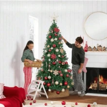 Best Choice Products Artificial Christmas Tree, 6ft Premium Unlit Hinged Design, Dense Branches Realistic Holiday Decor​Easy Assembly, Base Home Decor Christmas Decorations Room Decor Winter