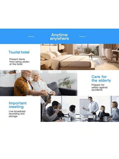 1pc Mini Slimme Wireless Security Camera, High Definition Support Wi Fi, Portable, Motion Detection, Application Control, Multi r, Audio Alarm, USB Power Supply No Battery Very Home, Office, Elderly, Children Pets Monitoring. view 10