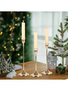 12个/6个/3个/1个/套铁艺锥形烛台，装饰烛台 - 适用于婚礼、宴会、派对、壁炉装饰的烛台桌饰柱形烛台，适用于婚礼、家居装饰、节日派对装饰、庆典装饰 - 香檳金色 - 查看 2